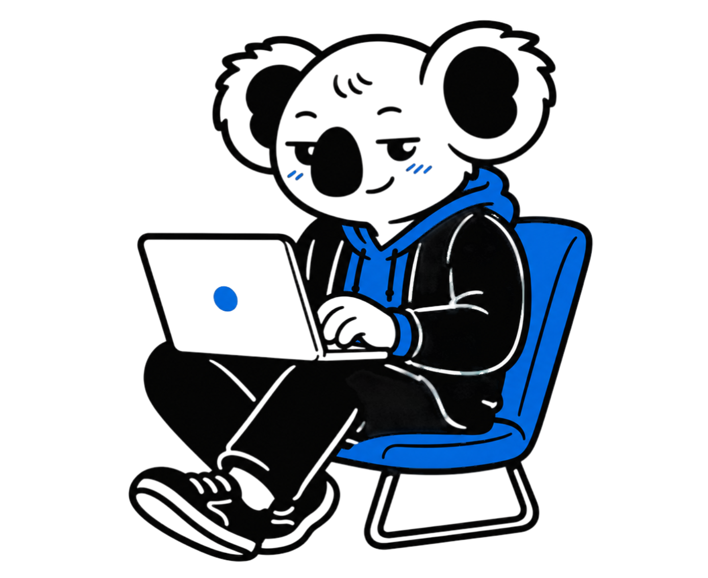 Koala comemorando primeiro post pronto